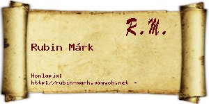 Rubin Márk névjegykártya